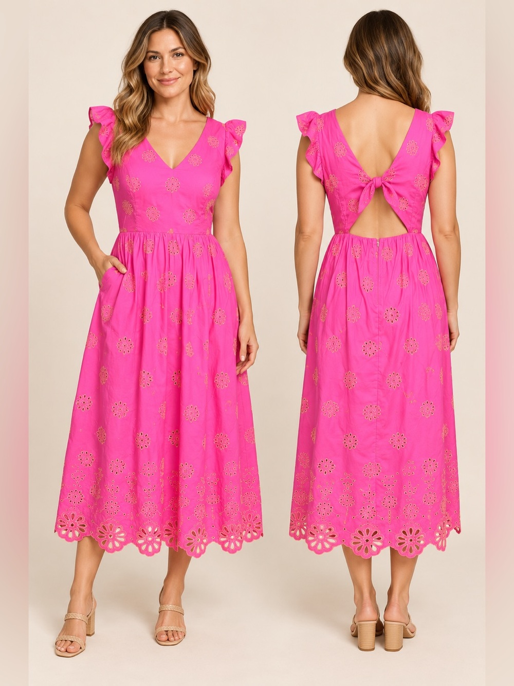 Lilly Pulitzer Lillyanne Midi Dress in Aura Pink Days Bloom Eyelet Sz 4